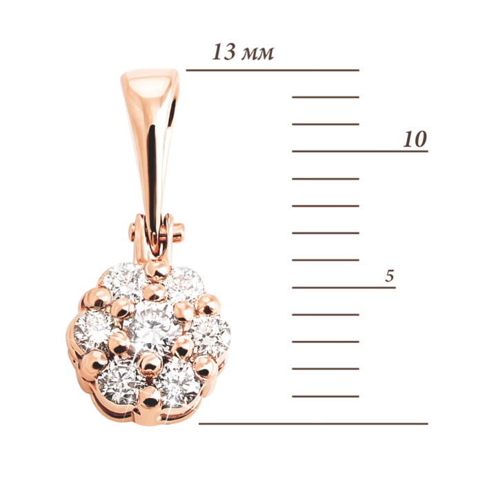 Золота підвіска з діамантами. Артикул UG5Пz 7476