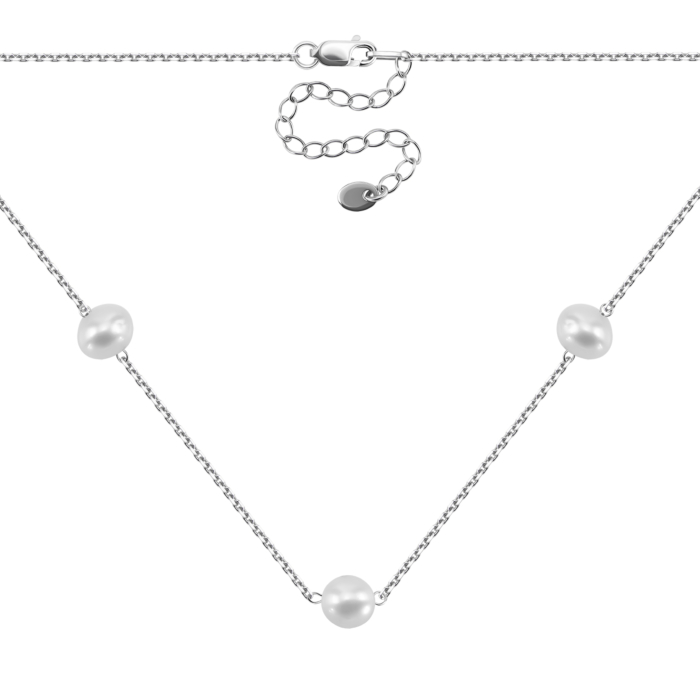 Серебряное колье с жемчугом. Артикул UG5ZOE Rod V