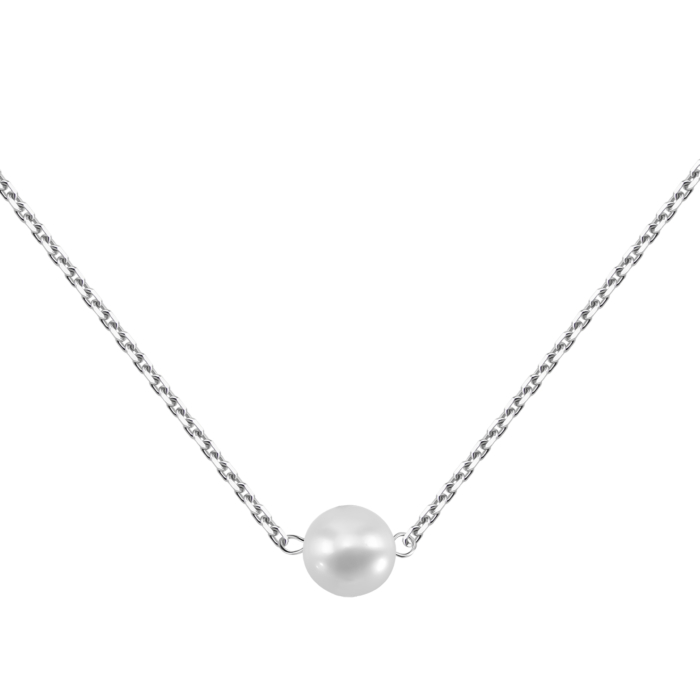 Серебряное колье с жемчугом. Артикул UG5ZOE Rod V