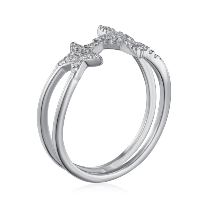 Срібна каблучка з фіанітами. Артикул A00855-R/12/1