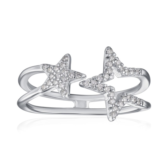 Срібна каблучка з фіанітами. Артикул A00855-R/12/1