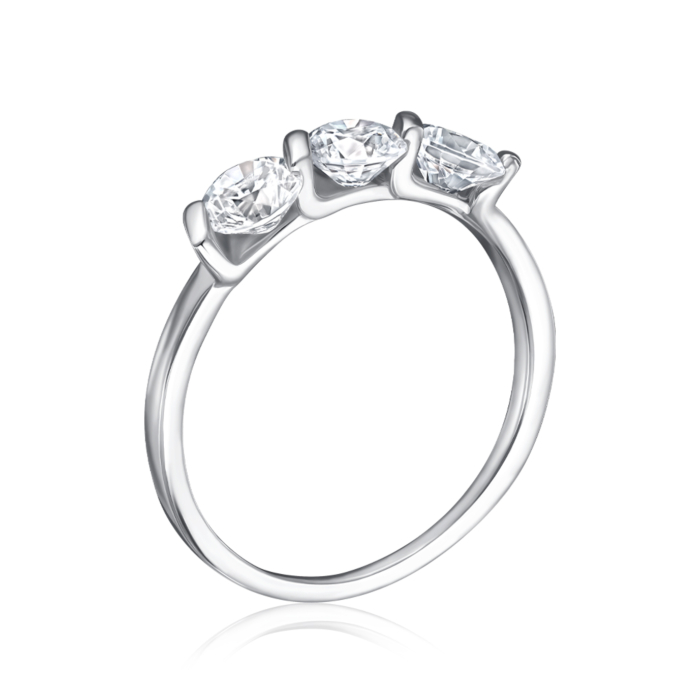 Срібна каблучка з фіанітами. Артикул A00885-R/12/1