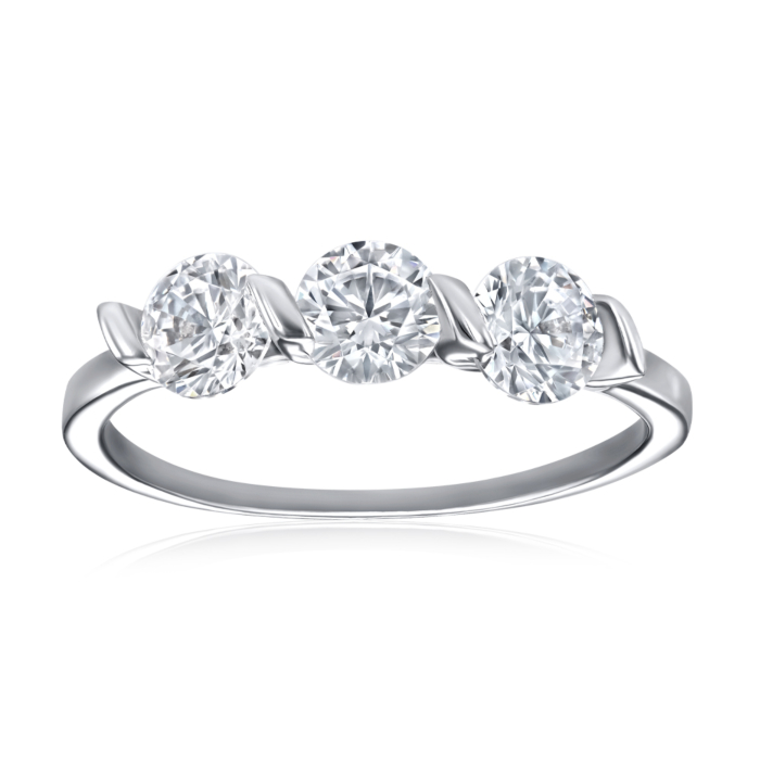 Срібна каблучка з фіанітами. Артикул A00885-R/12/1