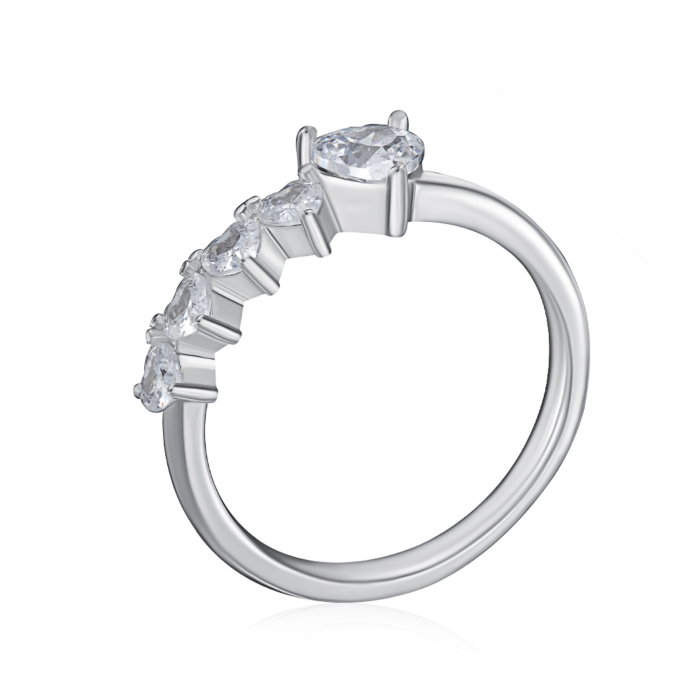 Срібна каблучка з фіанітами. Артикул A00994-R/12/1