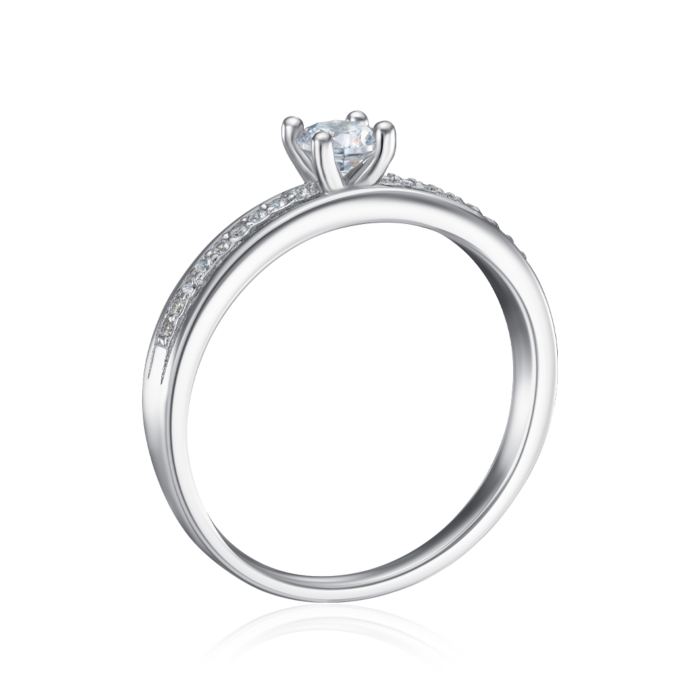 Серебряное кольцо с фианитами. Артикул A01069-R/12/1