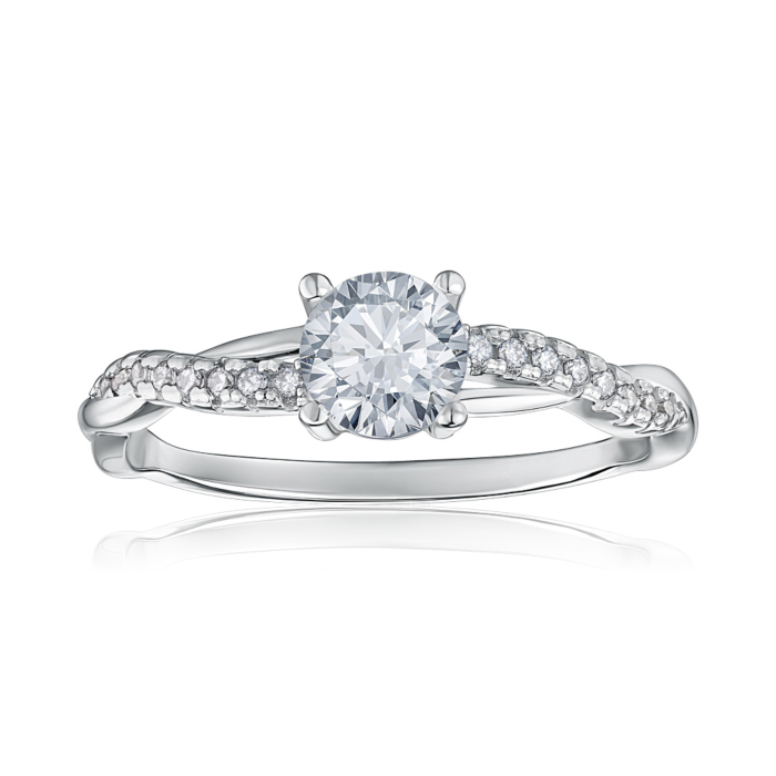 Серебряное кольцо с фианитами. Артикул A01070-R/12/1