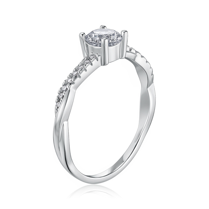 Серебряное кольцо с фианитами. Артикул A01070-R/12/1