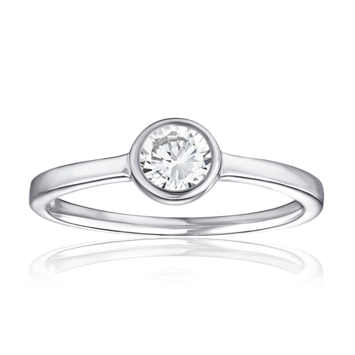 Серебряное кольцо с фианитом. Артикул A01180-R/12/1