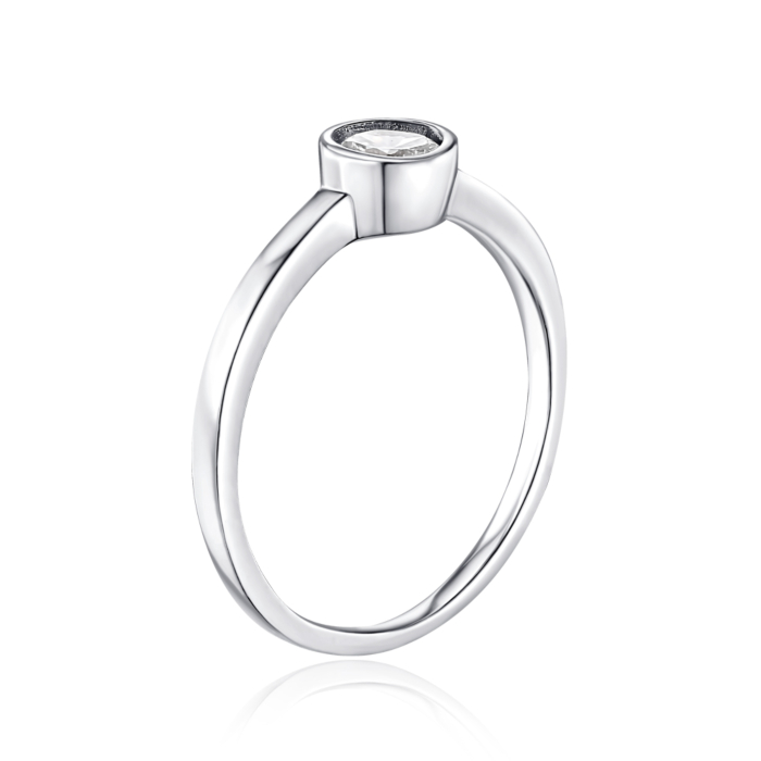 Серебряное кольцо с фианитом. Артикул A01180-R/12/1