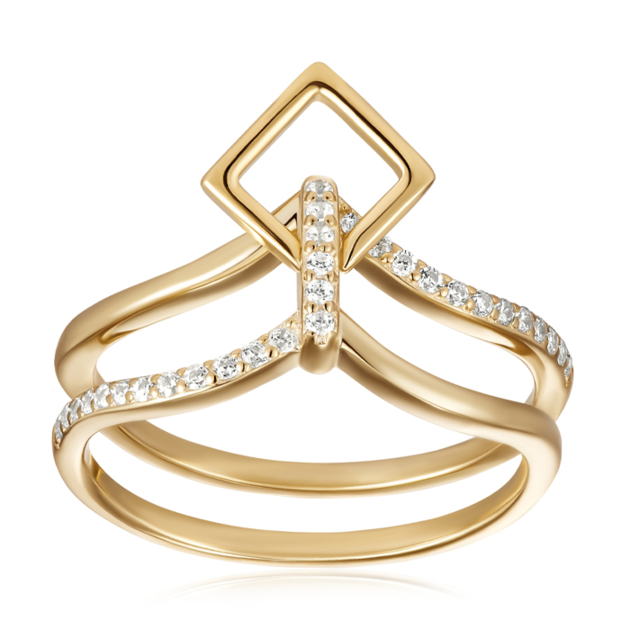 Серебряное кольцо с фианитами. Артикул A01548-R/20/1