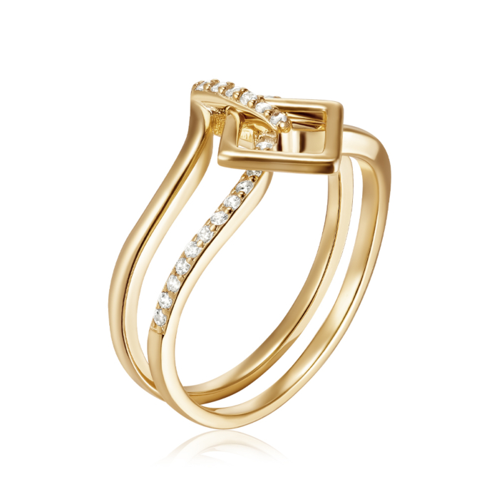 Серебряное кольцо с фианитами. Артикул A01548-R/20/1