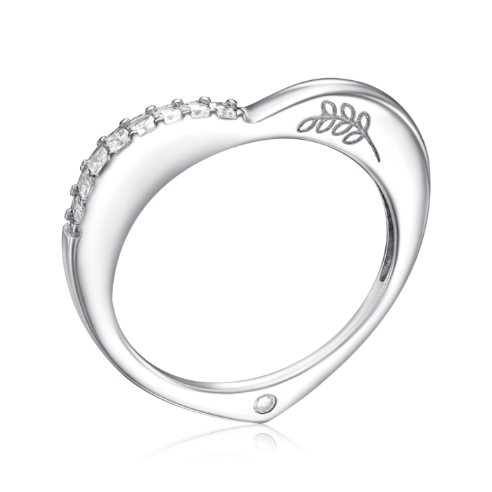 Серебряное кольцо с фианитами. Артикул A02407-R/12/1