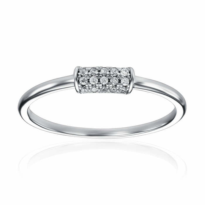 Серебряное кольцо с фианитами. Артикул A02423-R/12/1