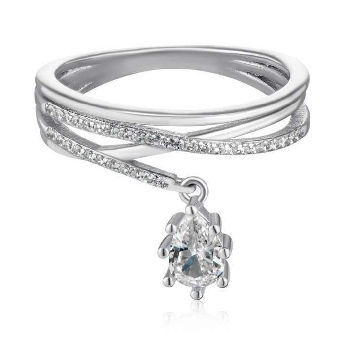 Срібна каблучка з фіанітами. Артикул A02456-R/12/1