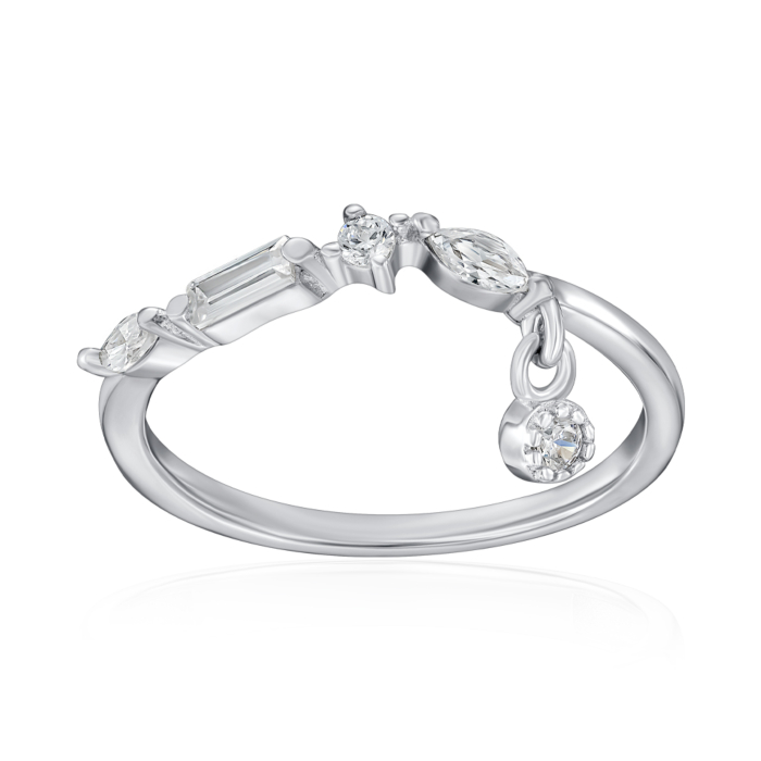 Срібна каблучка з фіанітами. Артикул A02549-R/12/1