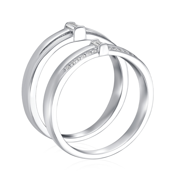 Серебряное кольцо с фианитами. Артикул A03738-R/12/1