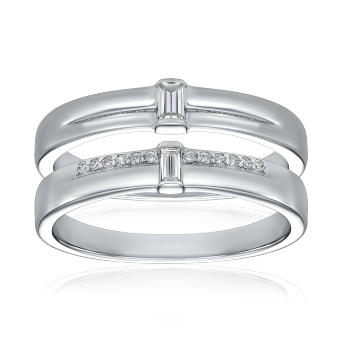 Серебряное кольцо с фианитами. Артикул A03738-R/12/1