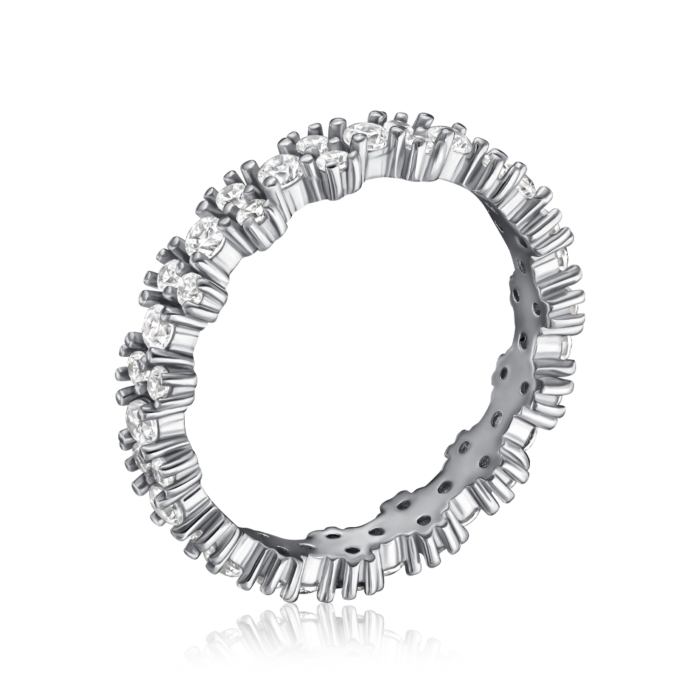 Срібна каблучка з фіанітами. Артикул A03753-R/12/1