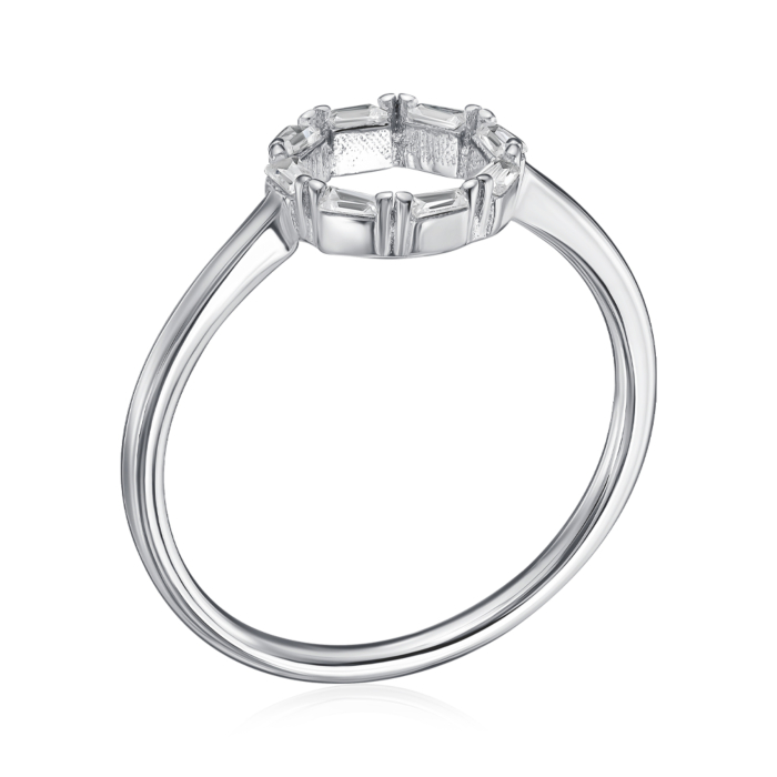 Серебряное кольцо с фианитами. Артикул A04101-R/12/1