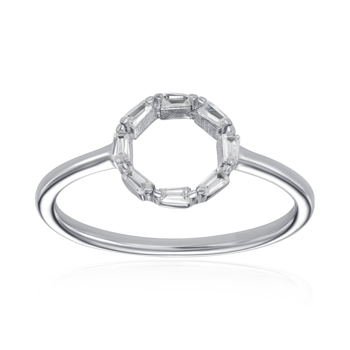 Серебряное кольцо с фианитами. Артикул A04101-R/12/1