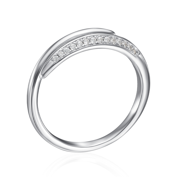 Срібна каблучка з фіанітами. Артикул A04124-R/12/1