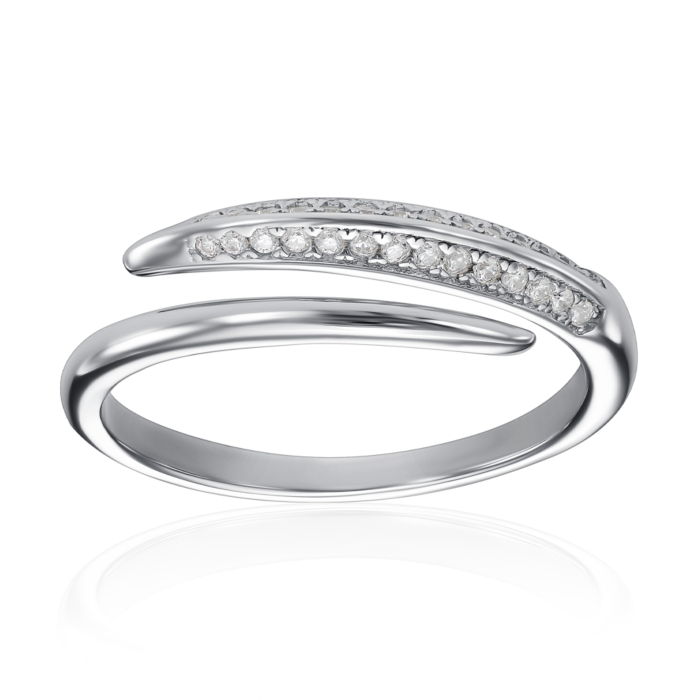 Срібна каблучка з фіанітами. Артикул A04124-R/12/1
