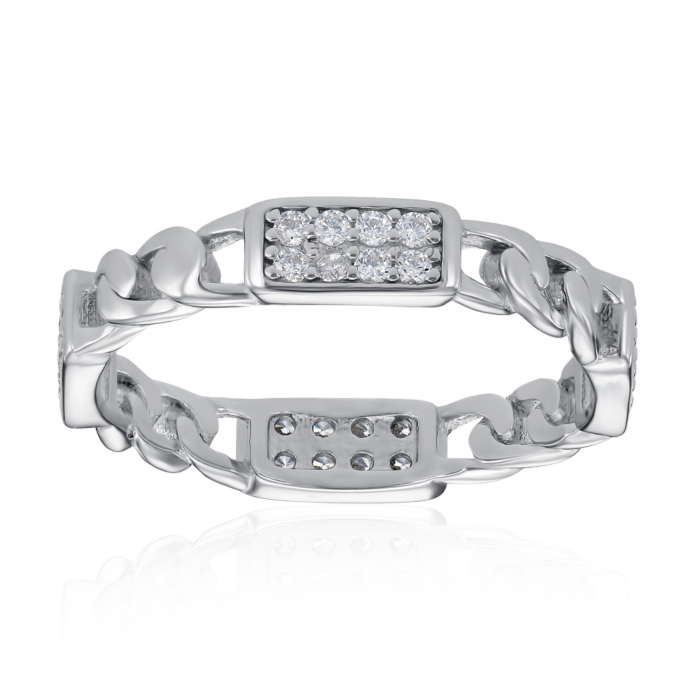 Серебряное кольцо с фианитами. Артикул A06540-R/12/1