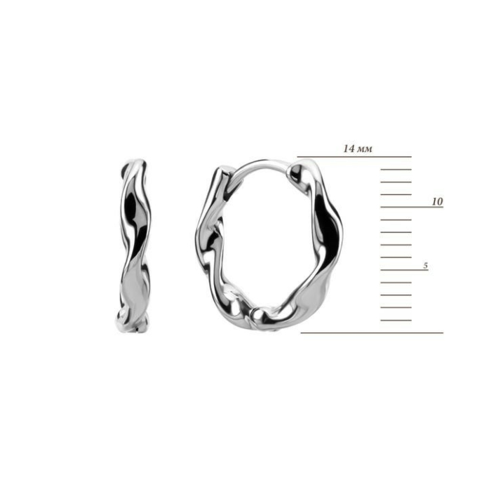 Срібні сережки-конго. Артикул UG5AE00032