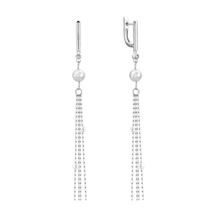 Срібні сережки-підвіски. Артикул UG5AE00063