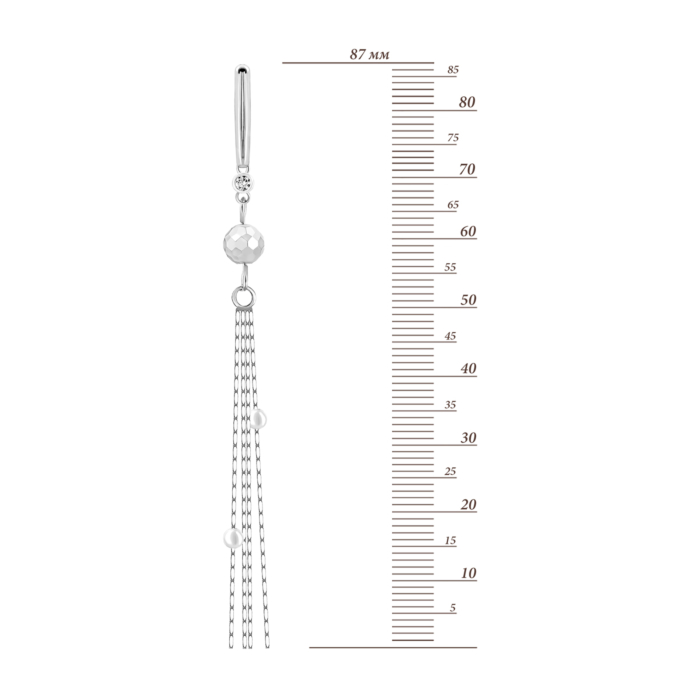 Срібні сережки-підвіски. Артикул UG5AE00063
