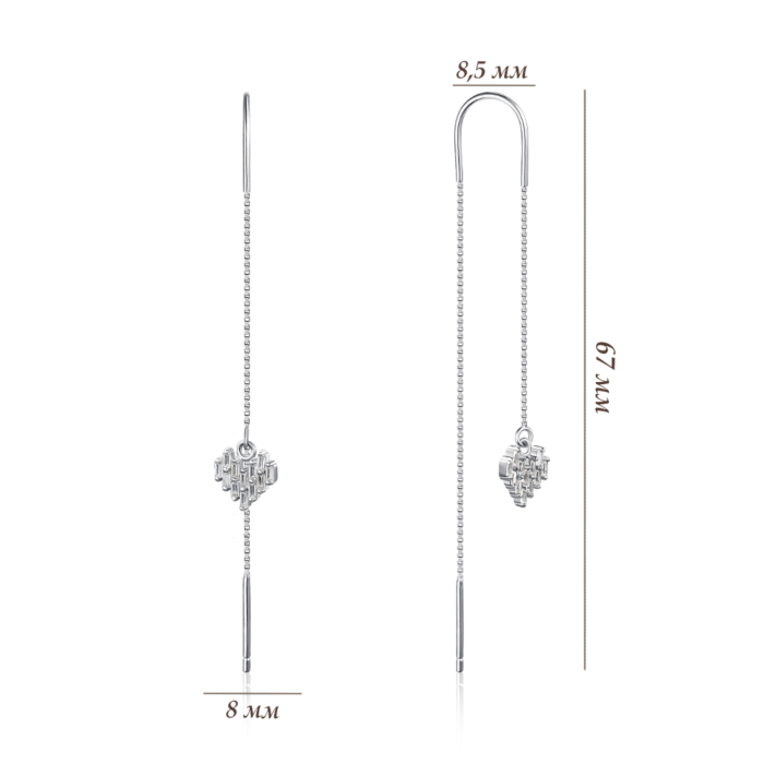 Серебряные серьги. Артикул AE01985-E/12/1