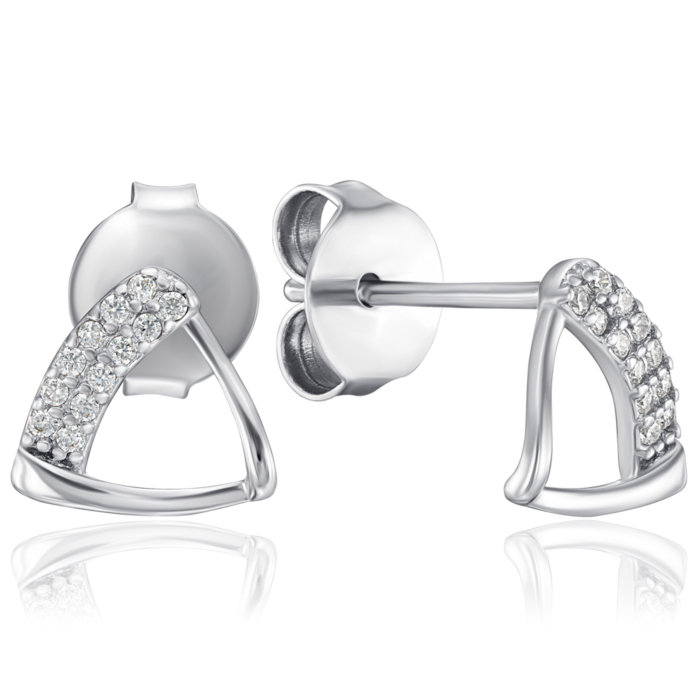 Срібні сережки з фіанітами. Артикул AE02885-E/12/1