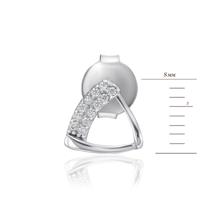 Срібні сережки з фіанітами. Артикул AE02885-E/12/1