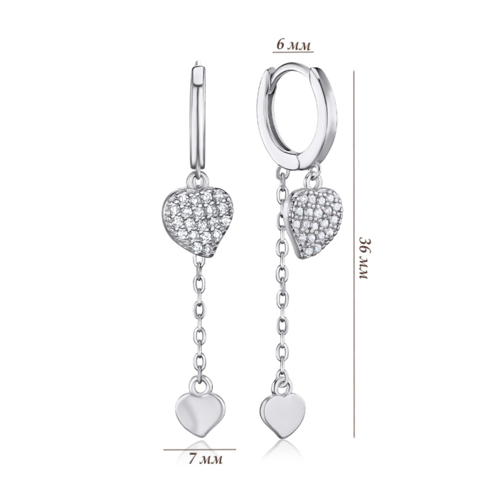 Срібні сережки з фіанітами AE03030-E/12/1
