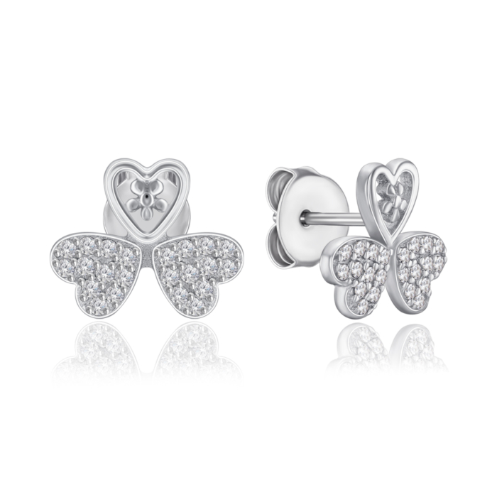 Срібні сережки з фіанітами. Артикул AE03105-E/12/1