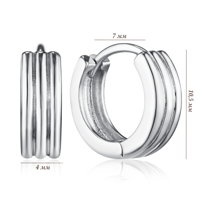 Серебряные серьги-конго без вставки. Артикул AE03388-E/12