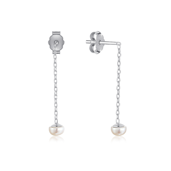 Срібні сережки з перлами. Артикул AL110010-S-W-PO-E/12/4990