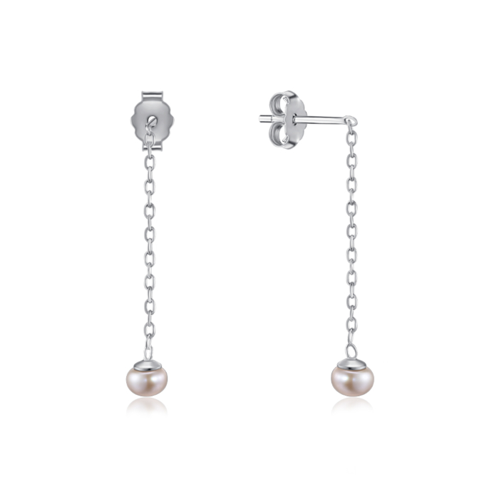 Срібні сережки з перлами. Артикул AL110010-S-W-VT-E/12/4991