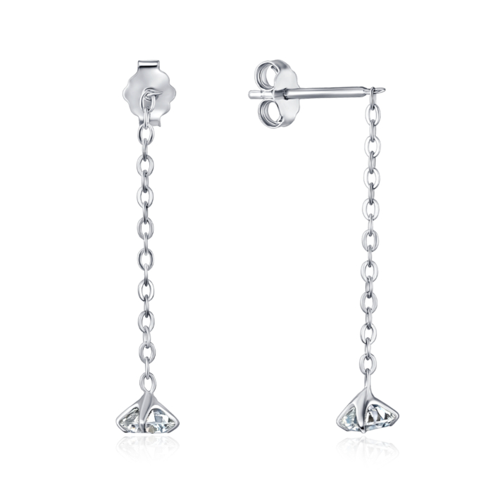 Серебряные серьги. Артикул AL110011-S-S-WH-E/12/1