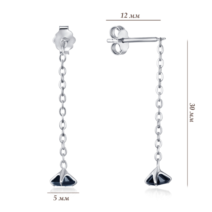 Серебряные серьги. Артикул AL110011-S-W-SL-E/12/1549