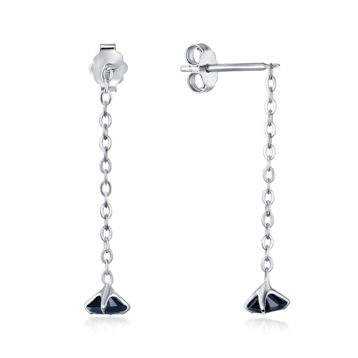 Серебряные серьги. Артикул AL110011-S-W-SL-E/12/1549