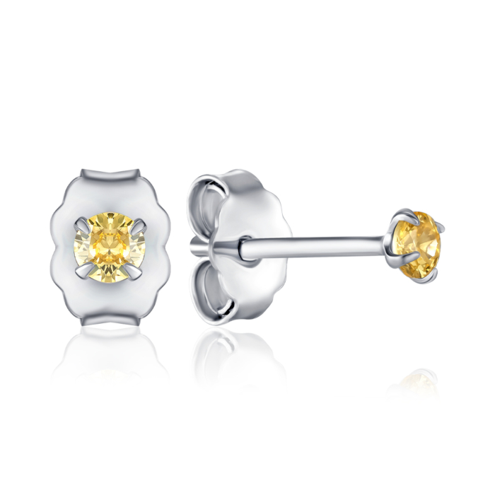 Серебряные серьги. Артикул AL1D0012-S-W-YE-E/12/1878