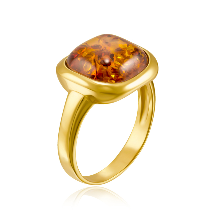 Серебряное кольцо с янтарем. Артикул AuR70C-R/20/2787