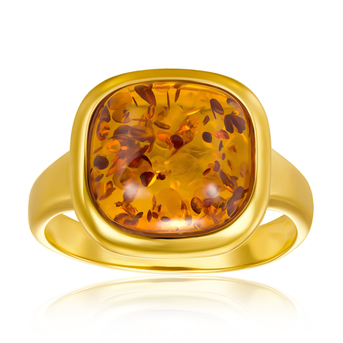 Серебряное кольцо с янтарем. Артикул AuR70C-R/20/2787