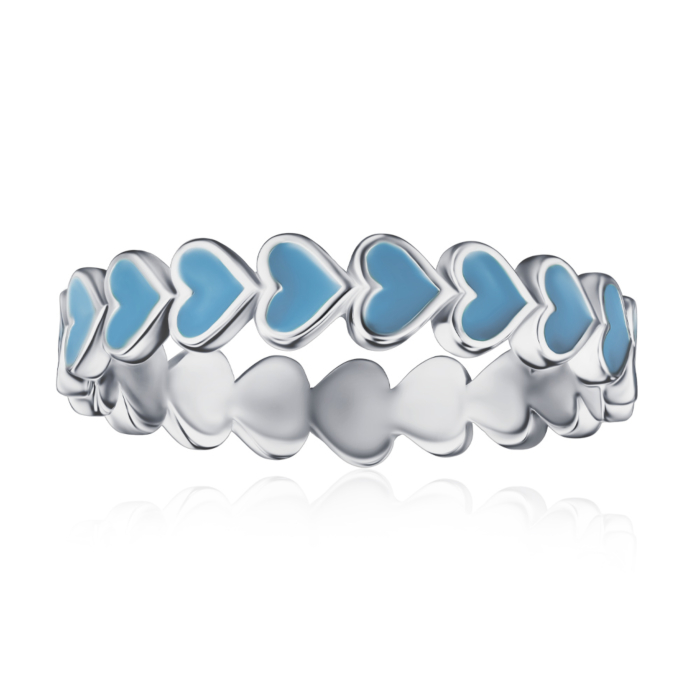 Серебряное кольцо с эмалью. Артикул AY120213-S-W-BU-R/12/570