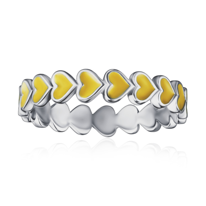 Серебряное кольцо с эмалью. Артикул AY120213-S-W-YE-R/12/898