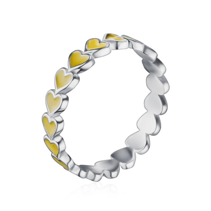 Серебряное кольцо с эмалью. Артикул AY120213-S-W-YE-R/12/898