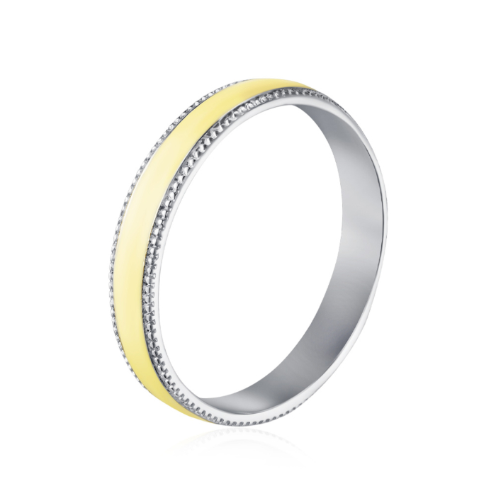 Серебряное кольцо с эмалью. Артикул AY120216-S-W-YE-R/12/898