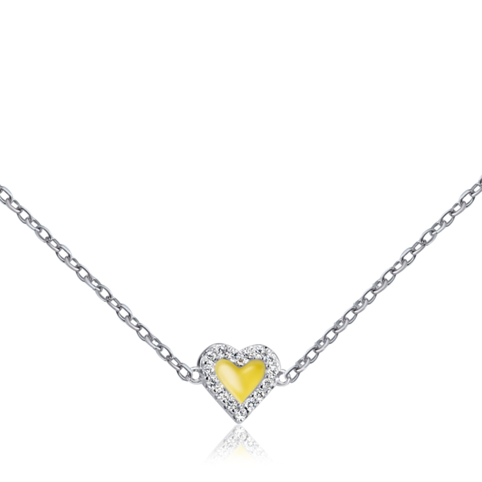 Срібне кольє з емаллю AY190001-S-W-YE-K/12/2593