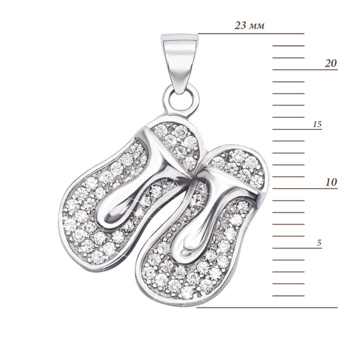 Срібна підвіска з фіанітами. Артикул AZ03202